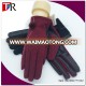 fashion elegant women mittens with mink fur ball ,sheepskin leather and wool gloves